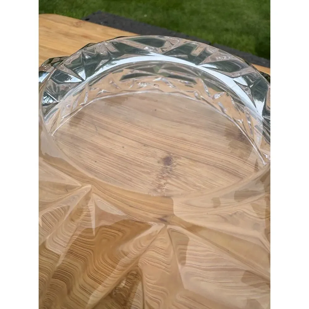 Tiffany & Co Crystal Bowl Faceted Rock Cut 9